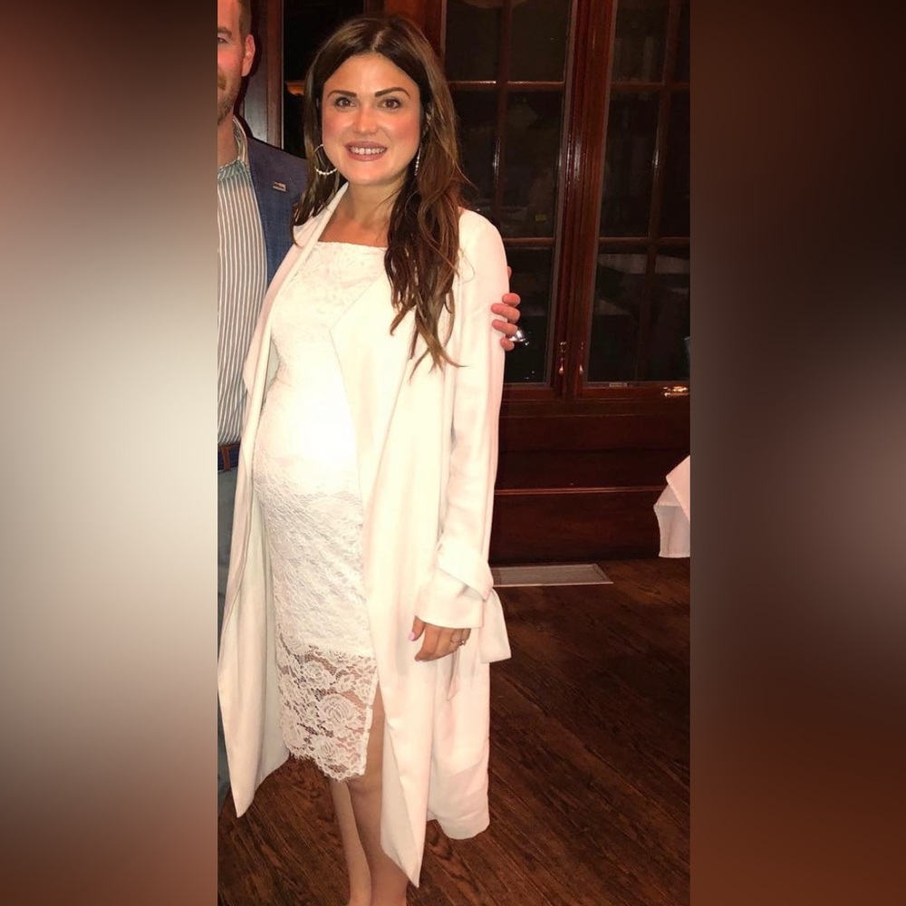 White Lace Maternity Cocktail Dress